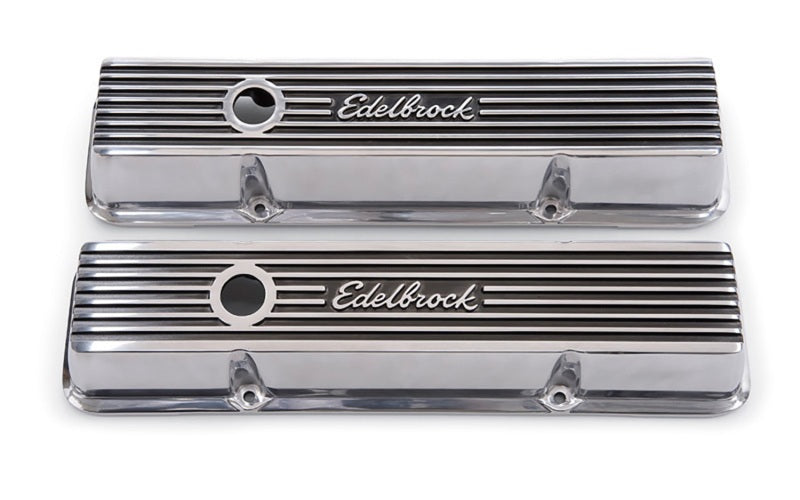 Edelbrock Valve Cover Elite II Series Chevrolet 1959-1986 262-400 CI V8 Low Polished - Burkken Auto Parts