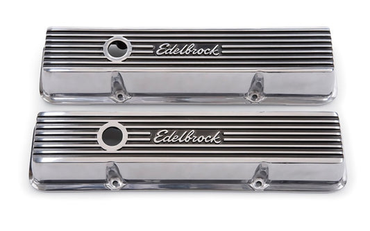 Edelbrock Valve Cover Elite II Series Chevrolet 1959-1986 262-400 CI V8 Low Polished - Burkken Auto Parts