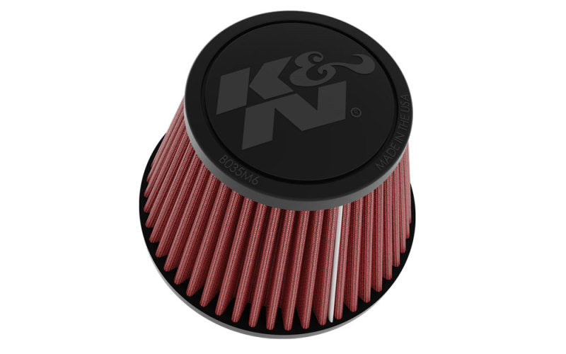 K&N Universal Clamp-on Air Filter 2in Flange ID 5-3/16in Base 3-1/2in Top 3-11/16in Height w/ Vent - Burkken Auto Parts
