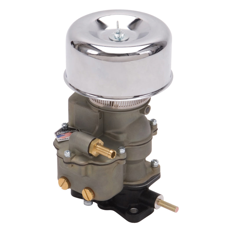 Edelbrock Air Cleaner 94 Series Round Steel Top 4 65In Dia X 3 125In 2 63In ID Raised Base Chrome - Burkken Auto Parts