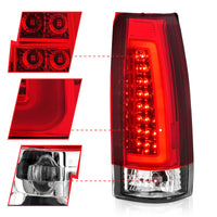 ANZO 1999-2000 Cadillac Escalade LED Taillights Chrome Housing Red/Clear Lens Pair - Burkken Auto Parts
