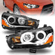 ANZO 2008-2015 Mitsubishi Lancer Projector Headlights w/ Halo Black (CCFL) - Burkken Auto Parts