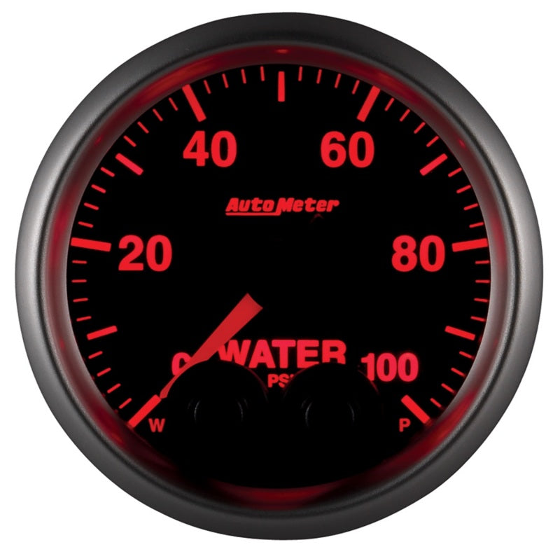 AutoMeter Gauge Water Press 2-1/16in. 100PSI Stepper Motor W/Peak & Warn Elite - Burkken Auto Parts
