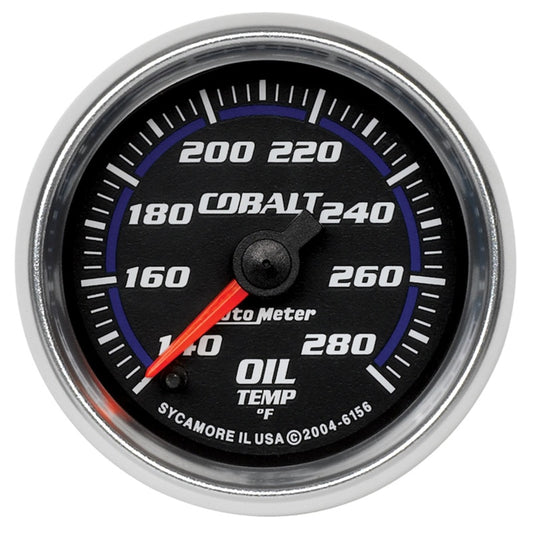 Autometer Cobalt 52mm 140-280 Deg F Full Sweep Electronic Oil Temp Gauge - Burkken Auto Parts