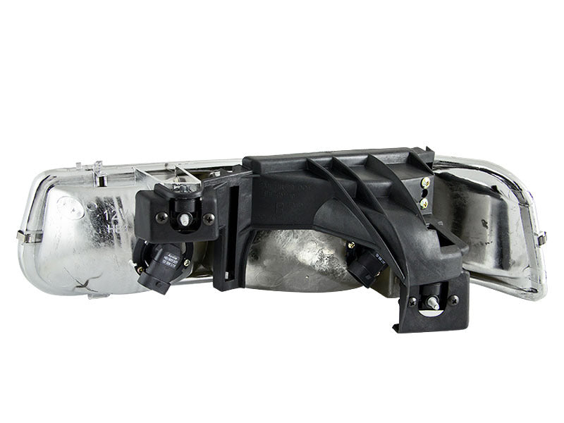 ANZO 1999-2002 Chevrolet Silverado 1500 Crystal Headlights Black - Burkken Auto Parts