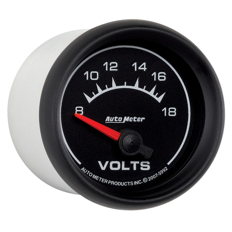 Autometer Euro-Style 2-1/16in 8-18V Short Sweep Electronic Voltmeter Gauge - Burkken Auto Parts