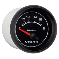 Autometer Euro-Style 2-1/16in 8-18V Short Sweep Electronic Voltmeter Gauge - Burkken Auto Parts