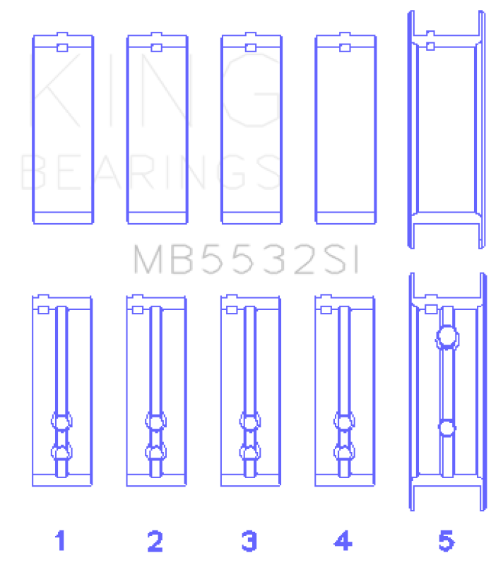 King Engine Bearings Chevrolet 151/153 (Size STD) Main Bearing Set - Burkken Auto Parts