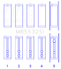 King Engine Bearings Chevrolet 151/153 (Size STD) Main Bearing Set - Burkken Auto Parts