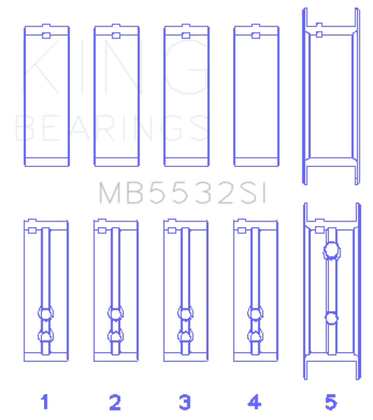 King Engine Bearings Chevrolet 151/153 (Size STD) Main Bearing Set - Burkken Auto Parts