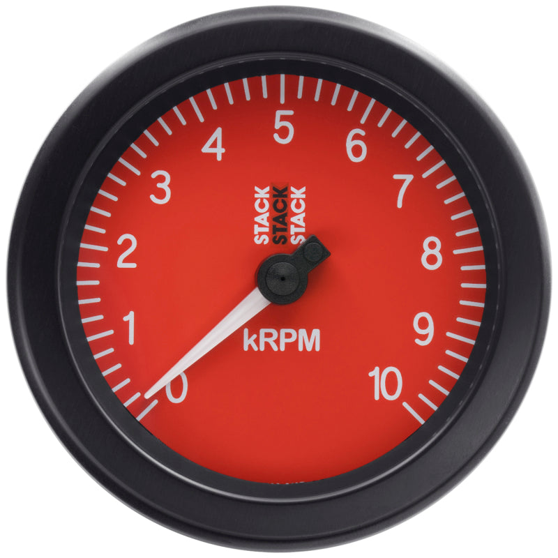 Autometer Stack Sport 88mm 0-10K RPM Tachometer - Red - Burkken Auto Parts