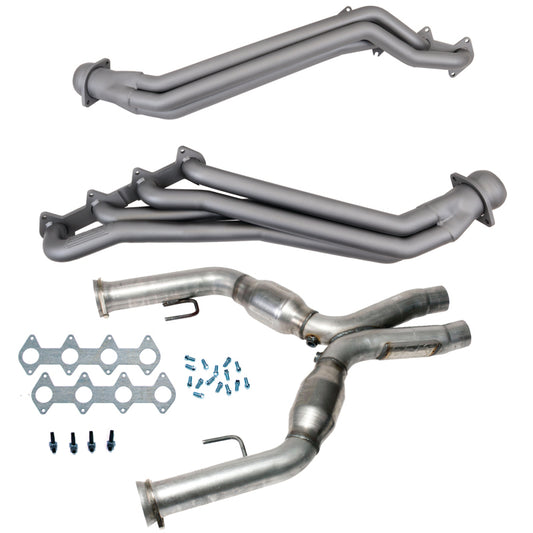 BBK 05-10 Ford Mustang GT 1 5/8 Long Tube Headers w/High Flow Catted X-Pipe (Ti Ceramic) - Burkken Auto Parts