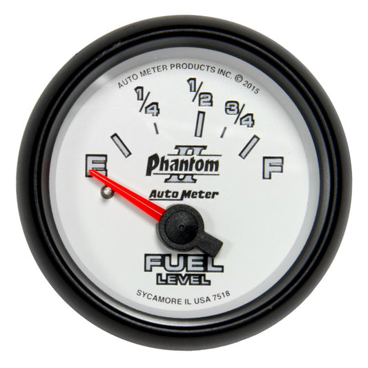 Autometer Phantom II Gauge Fuel Level 2 1/16in 16e To 158f Elec Phantom II - Burkken Auto Parts
