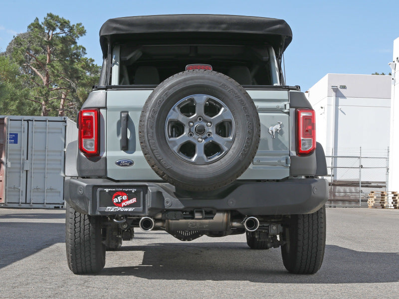 aFe 2021+ Ford Bronco L4-2.3L (t) / V6-2.7L (tt) Vulcan 3in. to 2.5in. SS Cat-Back - Polished - Burkken Auto Parts