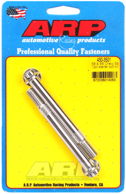 ARP SB and BB Chevy 3/8 12pt SS Pro Stock and Hi-Torque Starter Bolt Kit - Burkken Auto Parts