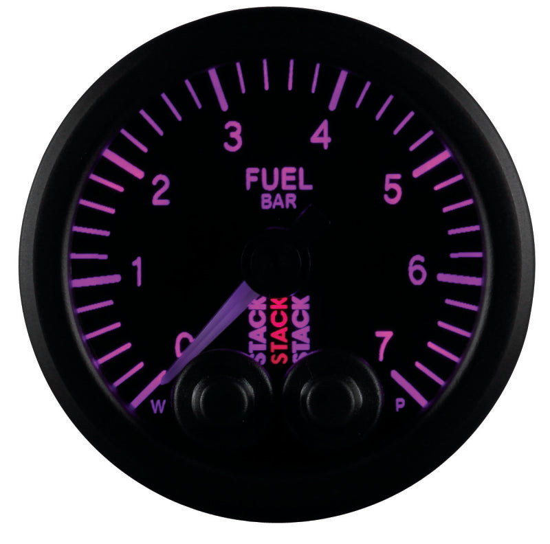 Autometer Stack 52mm 0-7 Bar M10 Male Pro-Control Fuel Pressure Gauge - Black - Burkken Auto Parts