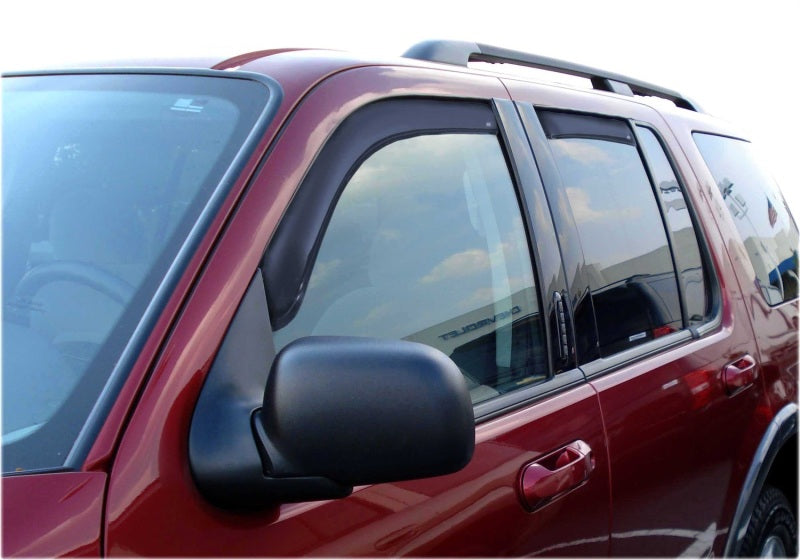 AVS 02-10 Ford Explorer (4 Door) Ventvisor In-Channel Front & Rear Window Deflectors 4pc - Smoke - Burkken Auto Parts