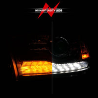ANZO 09-18 Dodge Ram 1500/2500/3500 LED Plank Style Headlights Switchback + Sequential - Matte Black - Burkken Auto Parts
