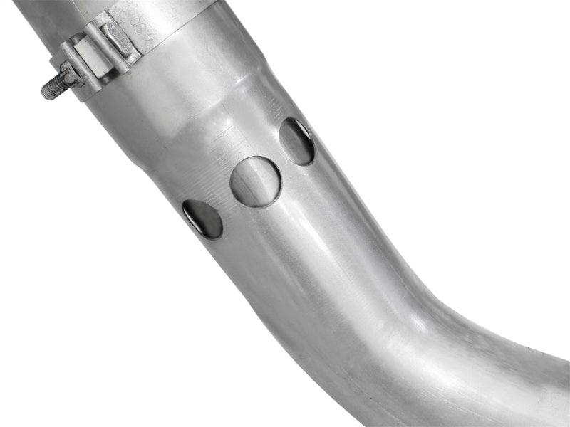 aFe LARGE BORE HD 4in 409-SS DPF-Back Exhaust w/Polished Tip 11-14 Ford Diesel Trucks V8-6.7L (td) - Burkken Auto Parts