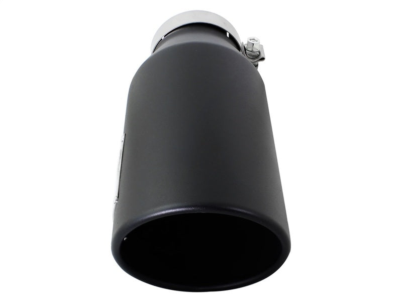 aFe Power MACH Force-Xp 4in In x 6in Out x 15in L Driver Side Clamp-On 4in 409 SS Exhaust Tip-Black - Burkken Auto Parts
