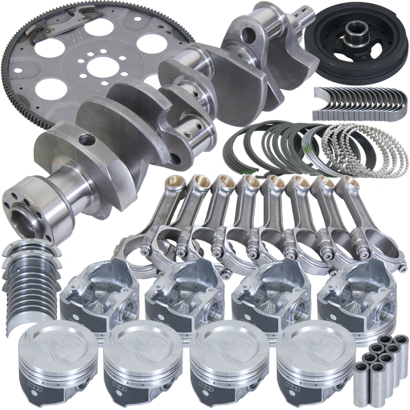 Eagle Chevy 350 1Pc 3.750in Crank 5.700in I-Beam Rod 4.000in Pistons 153 Tooth FP Balanced Assembly - Burkken Auto Parts