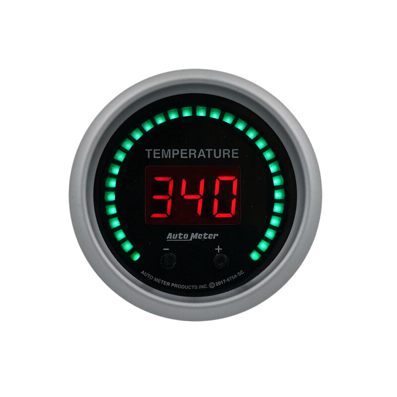 Autometer 52.4mm Black Switchable 60-340 Degrees F / 40-170 Degrees C Sport-Comp Elite Digital Gauge - Burkken Auto Parts