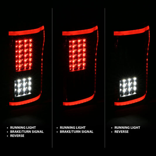 ANZO 2015-2017 Ford F-150 LED Taillights Black - Burkken Auto Parts