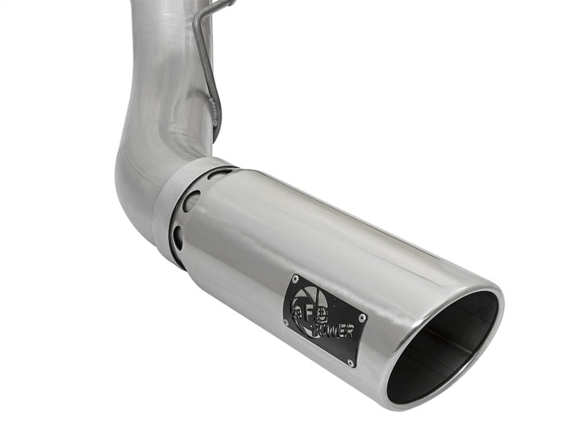aFe ATLAS 5in DPF-Back Alum Steel Exhaust System w/Polished Tip 2017 Ford Diesel Trucks V8-6.7L (td) - Burkken Auto Parts
