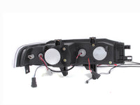 ANZO 1990-1993 Honda Accord Projector Headlights w/ Halo Black 1pc - Burkken Auto Parts