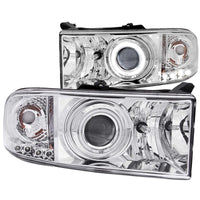 ANZO 1994-2001 Dodge Ram Projector Headlights w/ Halo Chrome - Burkken Auto Parts