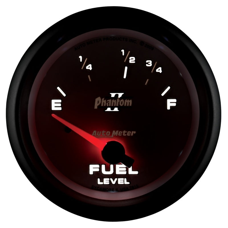 Autometer Phantom II 2-5/8in / 73 Ohms Empty - 10 Ohms Full Electrical Fuel Level Gauge - Burkken Auto Parts
