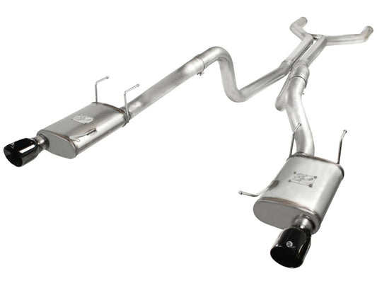 aFe MACHForce XP Cat-Back Exhaust 3in SS w/ Black Tips 11-14 Ford Mustang GT V8 5.0L - Burkken Auto Parts