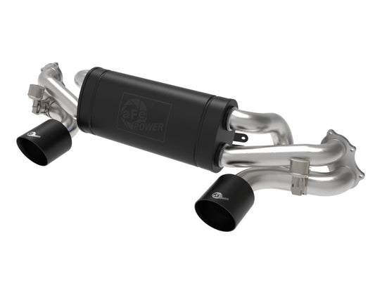 aFe MACHForce XP 2.25in-2.5in 304SS Exhaust Cat-Back Porsche 20-22 Cayman GT4(718) 4.0L - Black Tips - Burkken Auto Parts