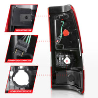 ANZO 1999-2002 Chevy Silverado 1500 LED Taillights Plank Style Black w/Clear Lens - Burkken Auto Parts