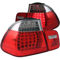 ANZO 2002-2005 BMW 3 Series E46 LED Taillights Red/Clear - Burkken Auto Parts