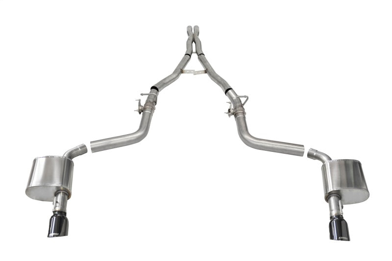 Corsa 2015-2023 Charger SRT/Hellcat/Redeye 2.75in Valved Catback DRE w/ Single 4.5in Blk PVD Tips - Burkken Auto Parts