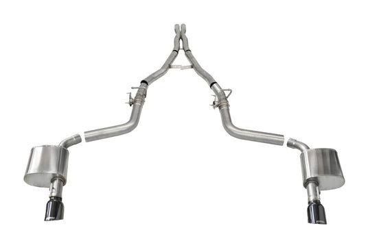 Corsa 2015-2023 Charger SRT/Hellcat/Redeye 2.75in Valved Catback DRE w/ Single 4.5in Blk PVD Tips - Burkken Auto Parts