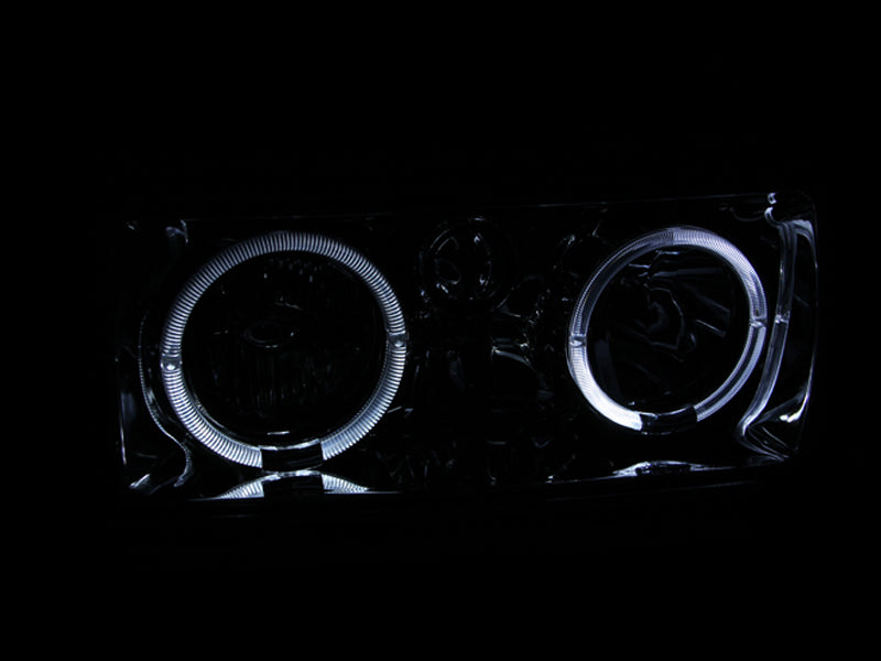 ANZO 1991-1994 Toyota Land Cruiser Crystal Headlights w/ Halo Chrome - Burkken Auto Parts