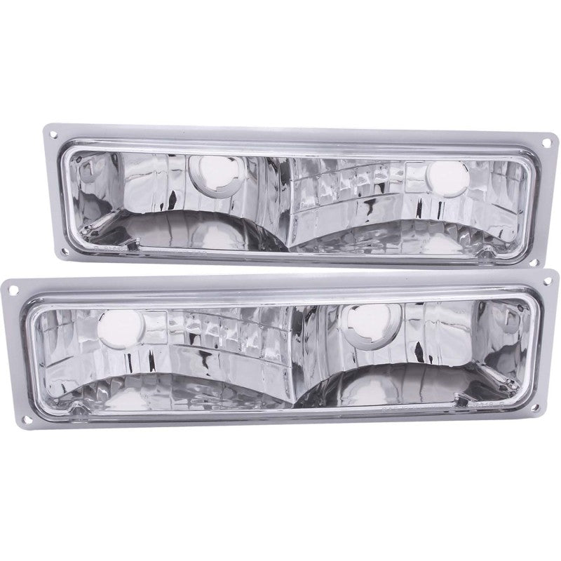 ANZO 1988-1998 Chevrolet C1500 Euro Parking Lights Chrome - Burkken Auto Parts