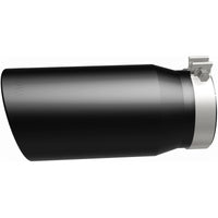 MagnaFlow Tip Stainless Black Coated Single Wall Round Single Outlet 6in Dia 5in Inlet 13in L - Burkken Auto Parts