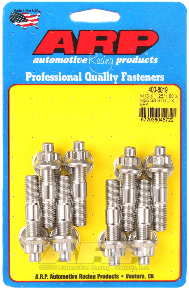 ARP M10 X 1.25/1.50 X M55 Stainless Steel Accessory Studs (8 pack) - Burkken Auto Parts