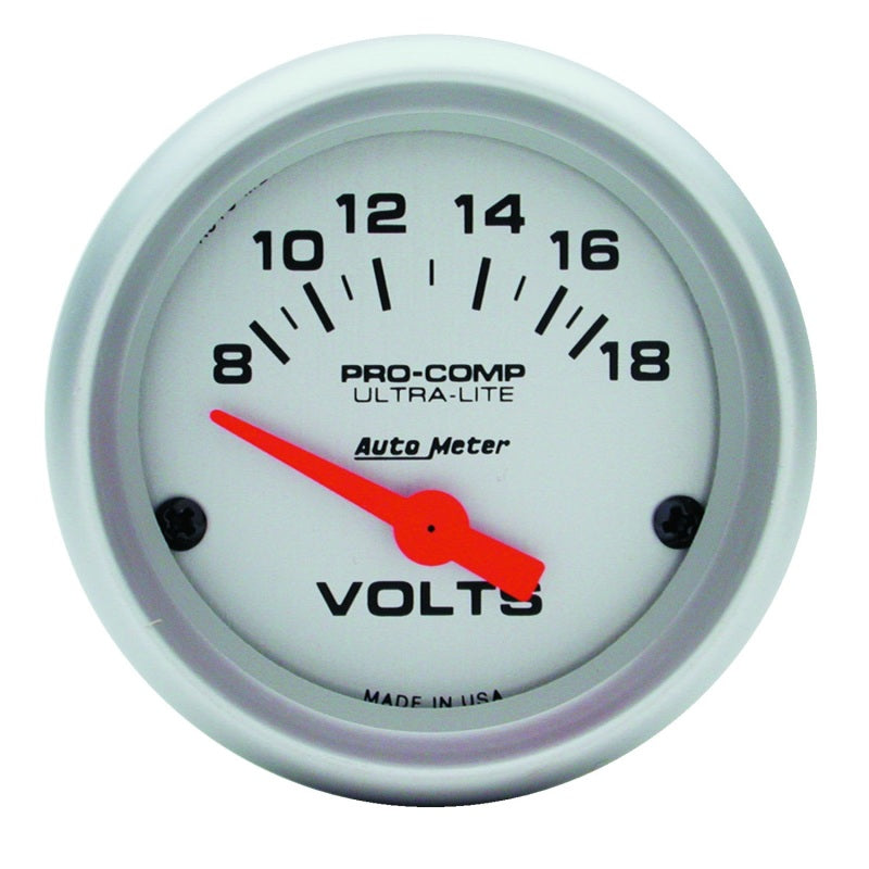 Autometer Ultra-Lite 52mm Short Sweep Electronice Voltage Gauge - Burkken Auto Parts