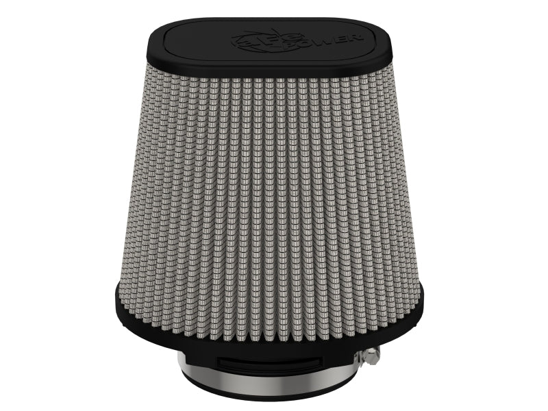 aFe Magnum FLOW Pro DRY S Air Filter 4in F (7-3/4x6-1/2)in B (5-3/4x3-3/4)in T x 7in H - Burkken Auto Parts