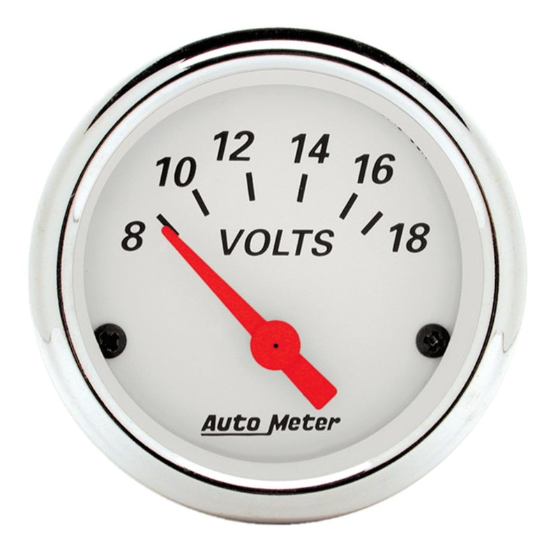 Autometer Arctic White 2-1/16in 8-18 Volts Air-Core Voltmeter Gauge - Burkken Auto Parts