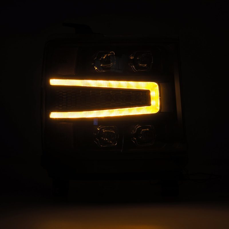 AlphaRex 16-18 Chevy 1500HD NOVA-Series LED Proj Headlights BK w/Actv Lgt/SeqSig & DRL (Req 810023) - Burkken Auto Parts