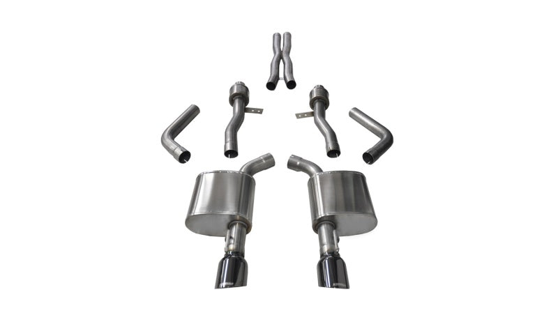 Corsa 2015-2023 Dodge Charger SRT / Scat Pack / R/T 6.4L Black Sport Cat-Back Exhaust - Burkken Auto Parts