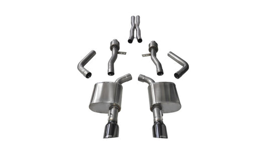 Corsa 2015-2023 Dodge Charger SRT / Scat Pack / R/T 6.4L Black Sport Cat-Back Exhaust - Burkken Auto Parts