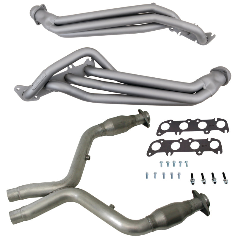 BBK 11-14 Ford Mustang GT 1-3/4 Long Tube Headers w/High Flow Catted X-Pipe (Ti Ceramic) - Burkken Auto Parts