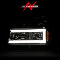 ANZO 04-12 GM Colorado/Canyon/I-Series Crystal Headlights - w/ Light Bar Chrome Housing 4pcs - Burkken Auto Parts