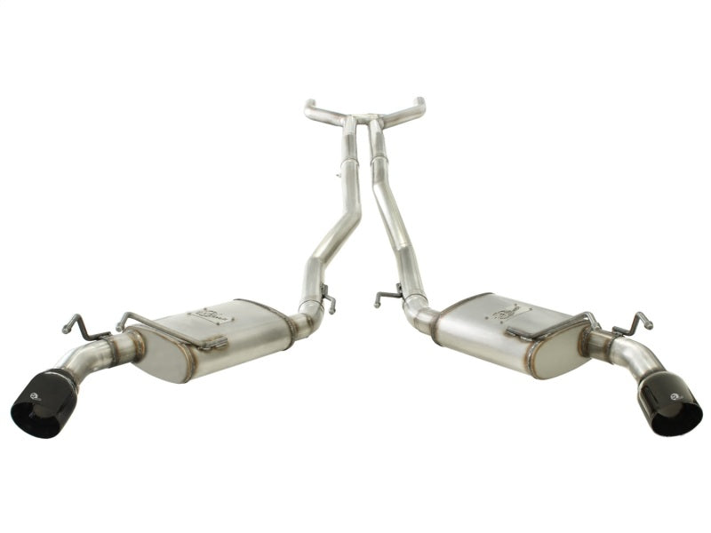 aFe MACHForce XP Exhaust 2.5in Stainless Steel CB/10-13 Chevy Camaro V6-3.6L (td) (gloss blk tip) - Burkken Auto Parts